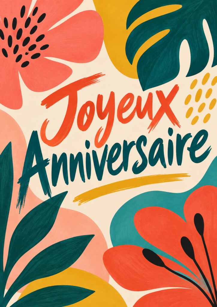 carte anniversaire fleurs femme