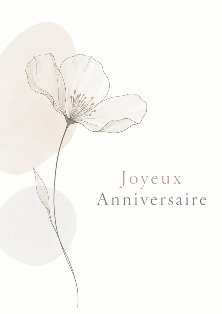 carte anniversaire fleurs femme