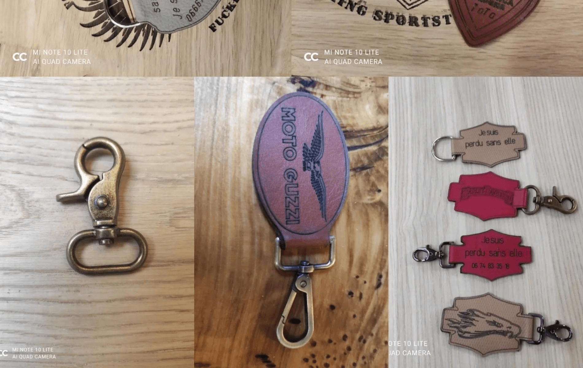 plusieurs porte-clés personnalisables