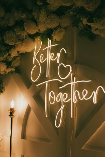 Néon personnalisé pour un mariage 